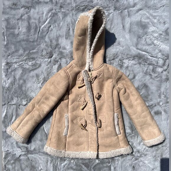 Route 66 kids faux suede coat w/toggle buttons & zipper Size XS - 4/5 - Picture 1 of 8